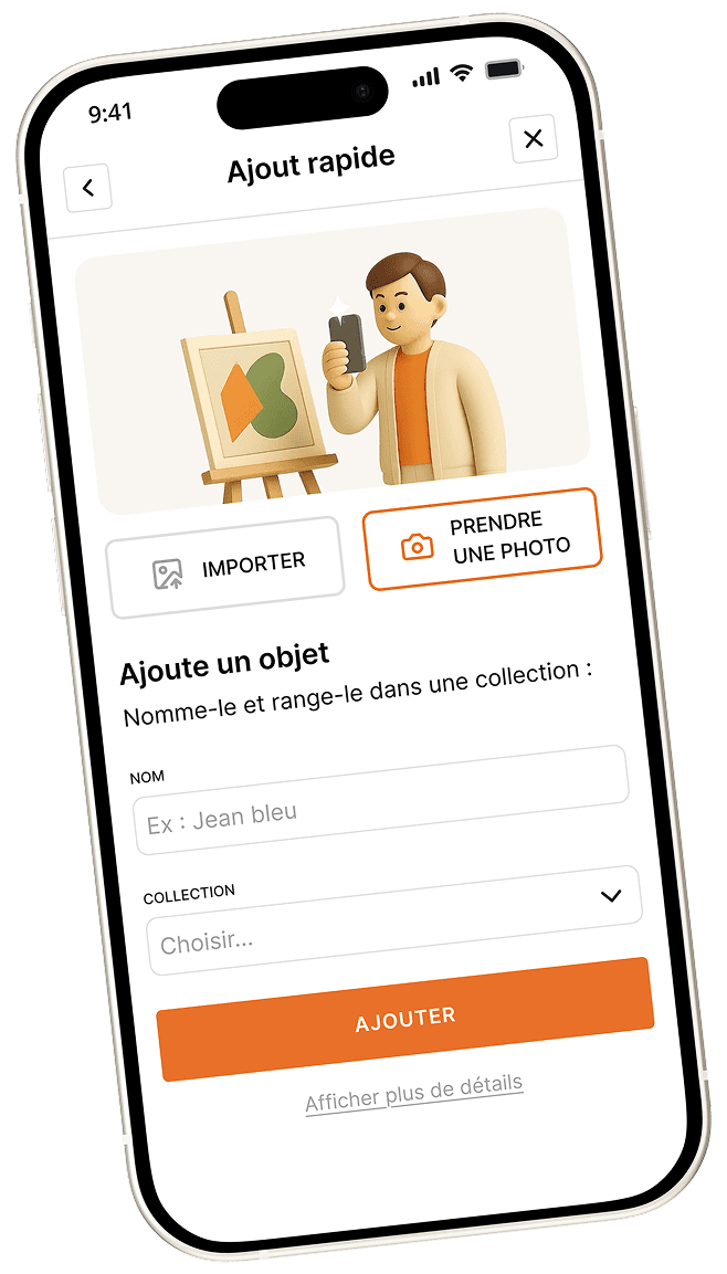 Écran ajout rapide